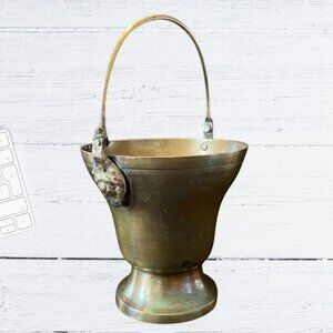 Vintage Small Brass Bucket with Handle